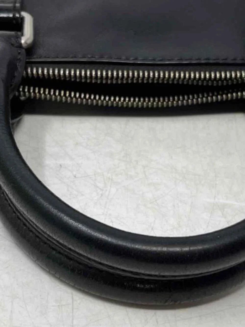 Fossil Black Genuine Leather Laptop Briefcase Work Bag Business Office Carryall